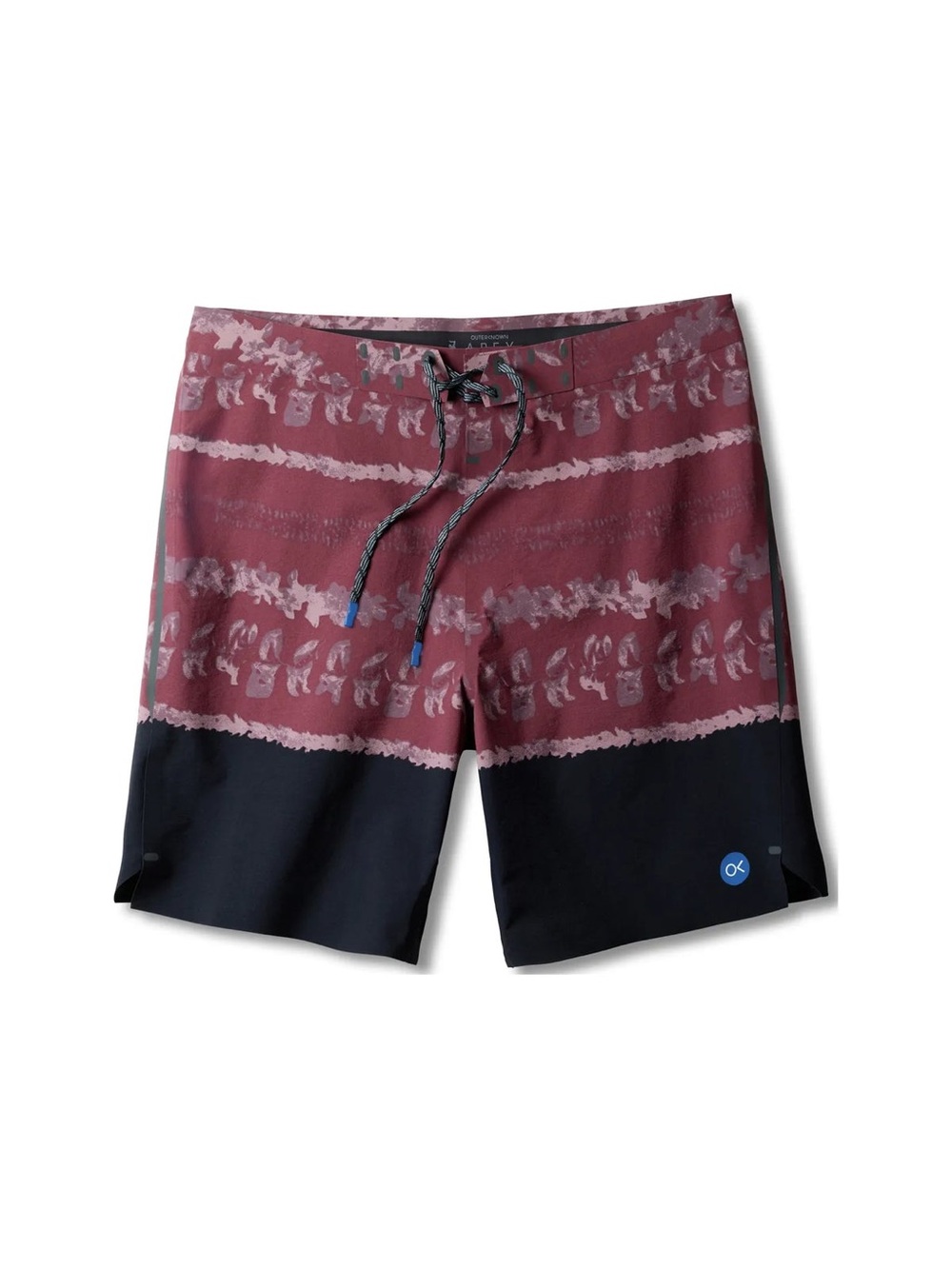 Outerknown Apex Evolution Maroon Pattern & Black Men's Boardshorts Kelly Slater